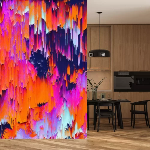 Sticker  Abstract Colorful Glitch Geometrical Artwork Poster,Abstract Graphical Painting Art Background Texture,Modern Conceptual Art,Synthwave Aesthetic Vaporwave Poster Print,3D Rendering,
3D Illustration