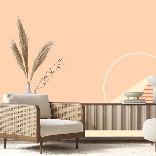 Sticker  Orange sunset mountain background aesthetic