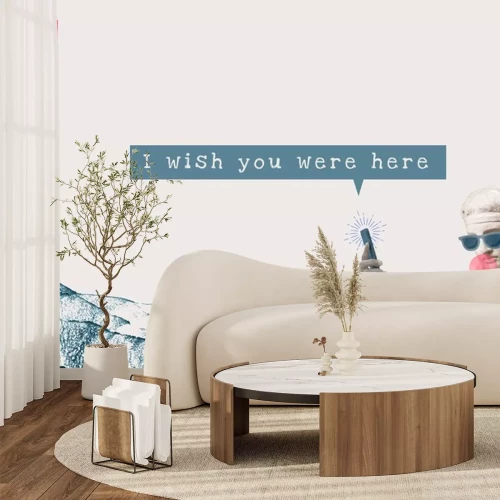 Sticker  Love quote aesthetic I wish you were here social media banner