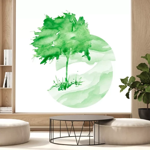 Sticker  Composition avec un arbre aquarelle