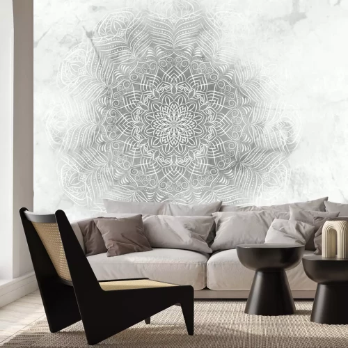 Papier peint  Mandala sur fond de marbre