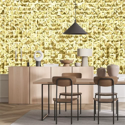 Papier peint  Motif abstrait doré avec effet 3D