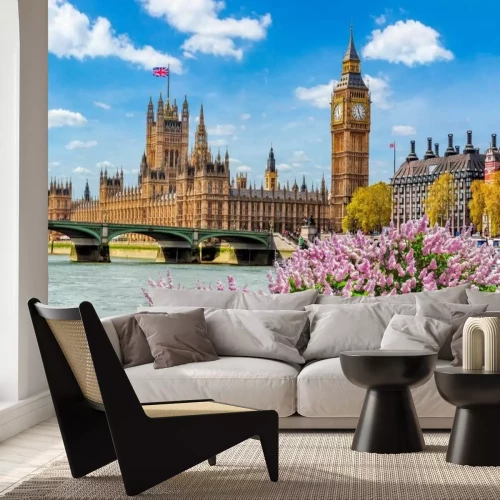Papier peint  Big Ben et le Parlement à Londres au printemps
