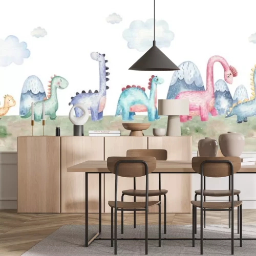 Sticker  Dinosaures aquarelles colorées