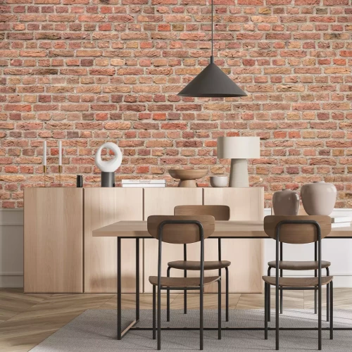 Papier peint  Imitation d'un mur de briques rouges