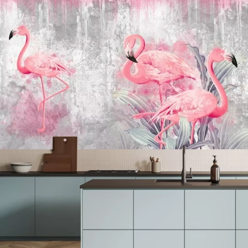Papier peint  Flamants roses