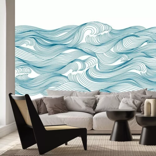 Sticker  Vagues de la mer balayées par le vent