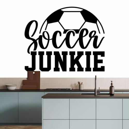 Sticker  Soccer junkie - Soccer t shirts design, Hand drawn lettering phrase, Calligraphy t shirt design, Isolated on white background, svg Files for Cutting Cricut and Silhouette, EPS 10