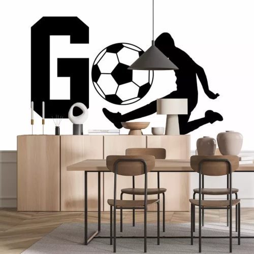 Sticker  Go - Soccer t shirts design, Hand drawn lettering phrase, Calligraphy t shirt design, Isolated on white background, svg Files for Cutting Cricut and Silhouette, EPS 10