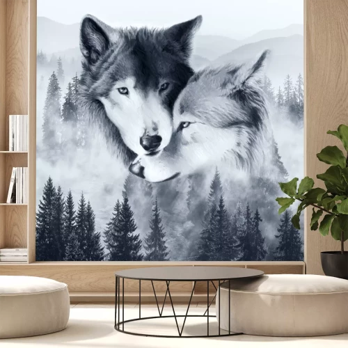 Papier peint  Wolf,drawing,painting,wolf Wallpaper,Wallpaper on the wall