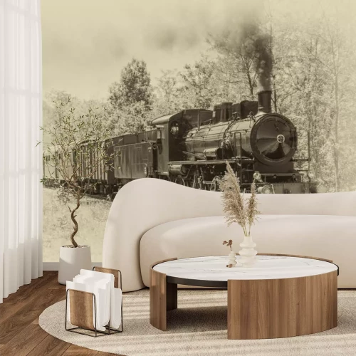 Papier peint  Locomotive à vapeur au style vintage