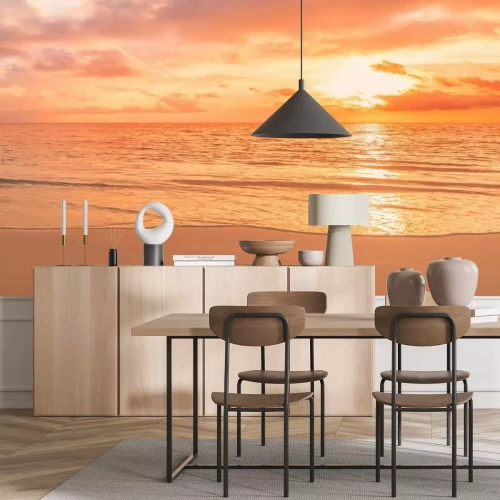 Papier peint  Plage de sable au lever du soleil