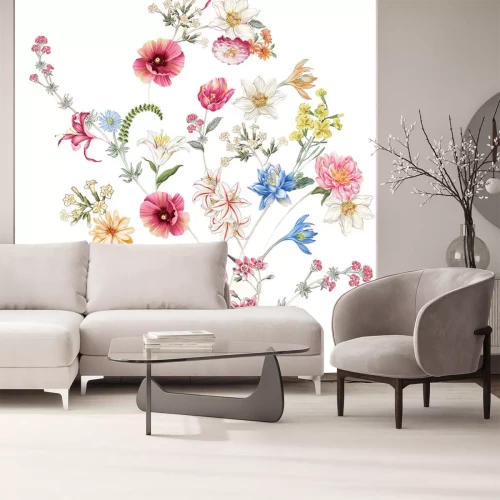 Sticker  Composition de fleurs sauvages colorées