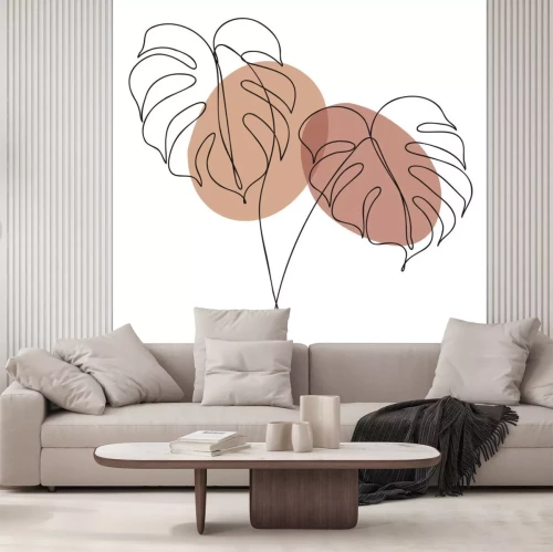 Sticker  Monstera boho line art