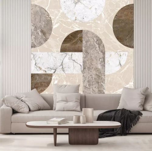 Sticker  Mosaïque beige marbre