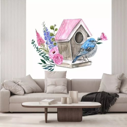 Sticker  Un nichoir rose