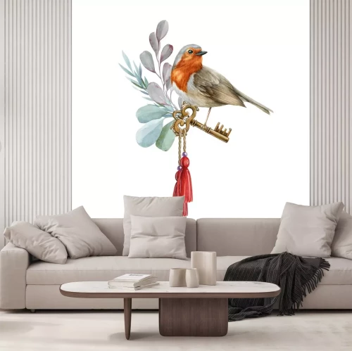 Sticker  Petit oiseau et clés