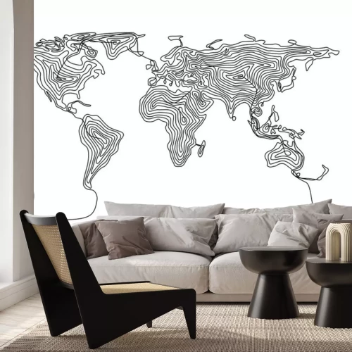 Sticker  Carte linéaire du monde