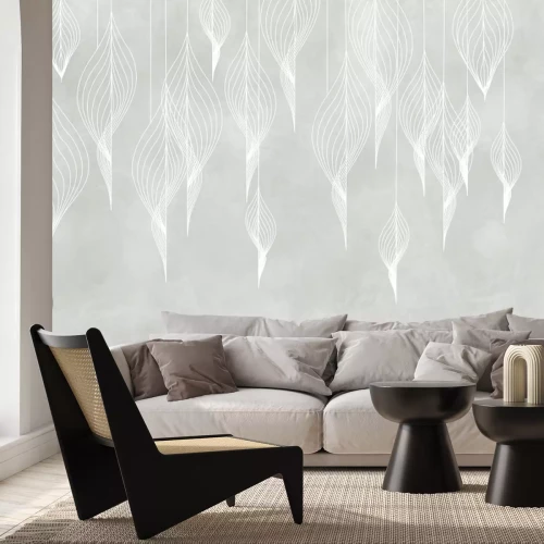 Papier peint  Mural for the walls. Photo wallpapers in the grunge style. Original leaves. Abstract leaves in vintage style.