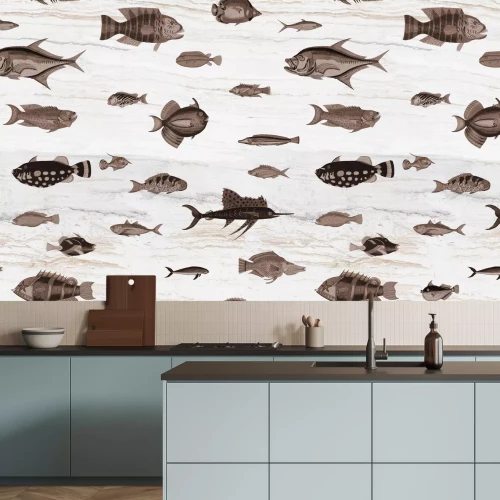 Papier peint  Poisson marbré