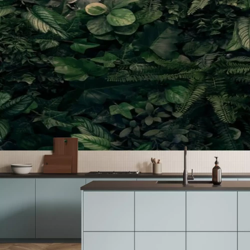 Papier peint  Creative nature green background, tropical leaf banner or floral jungle pattern concept.