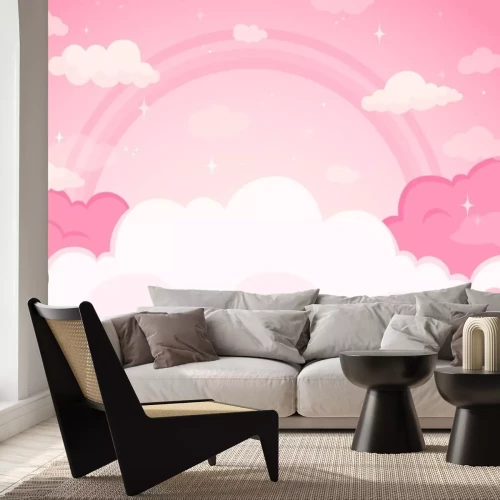 Sticker  Fabuleux ciel rose avec des nuages