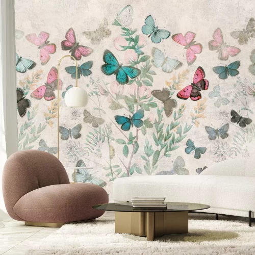 Papier peint  Des papillons en plein travail