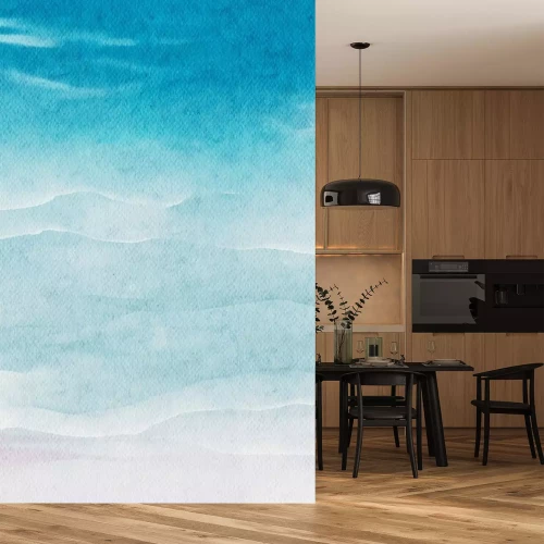 Sticker  Plage abstraite version aquarelle