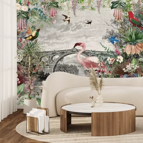 Papier peint  Oiseaux dans une jungle tropicale