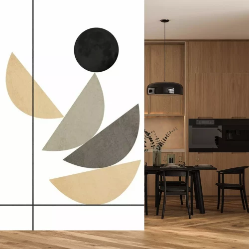 Sticker  Motif géométrique minimaliste sur fond blanc