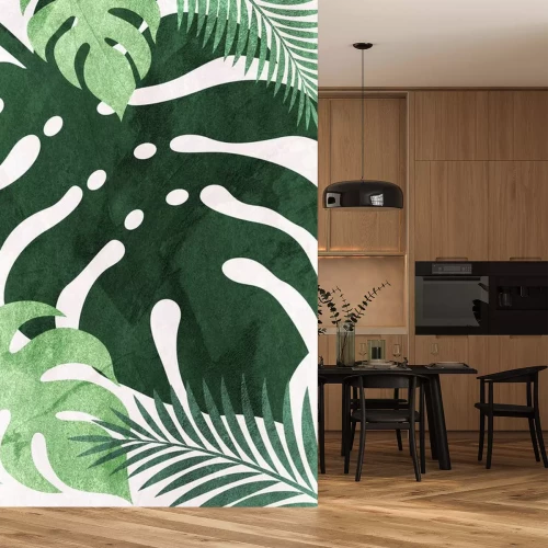 Sticker  Feuilles exotiques dans des tons verts