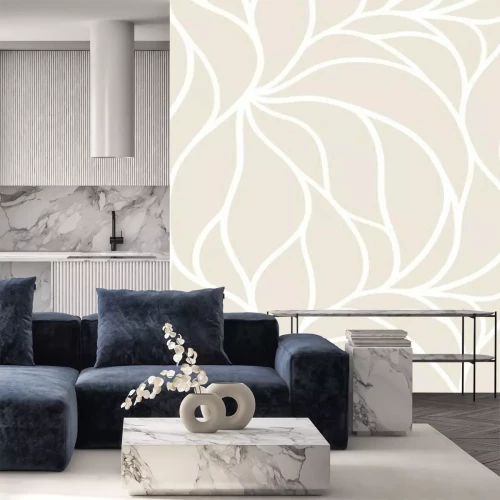 Sticker  Feuilles géométriques en beige