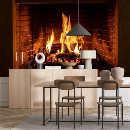 Papier peint  Bois dans la cheminée
