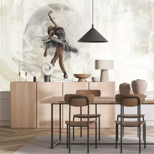 Papier peint  Ballerine dansant en robe noire