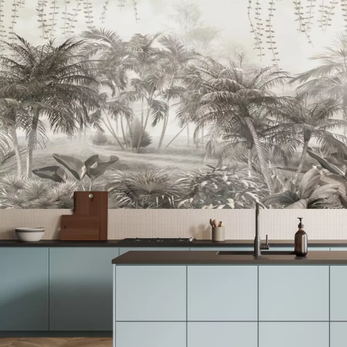 Papier peint  Jungle en teinte sépia