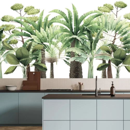 Sticker  Différentes espèces d'arbres tropicaux