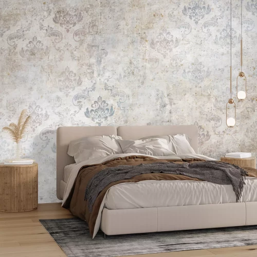 Papier peint  Ornements sur fond en béton style vintage