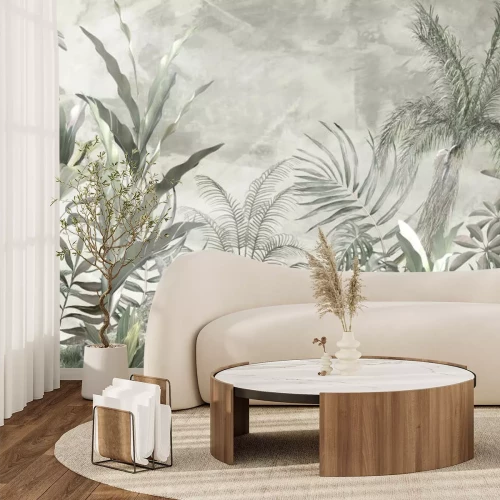 Papier peint  Arbres exotiques et feuilles de plantes vertes