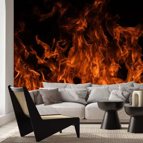 Papier peint  Flammes dans des tons orange