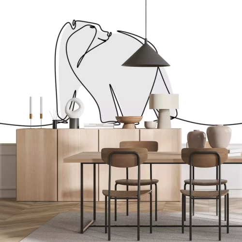 Papier peint  Illustration d'ours en style dessin au trait
