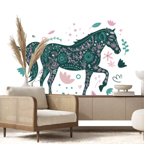 Sticker  Cheval avec des ornements