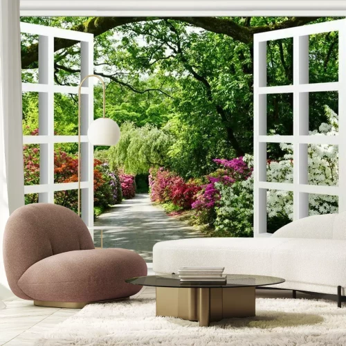 Papier peint  Fenêtre avec vue sur le jardin botanique