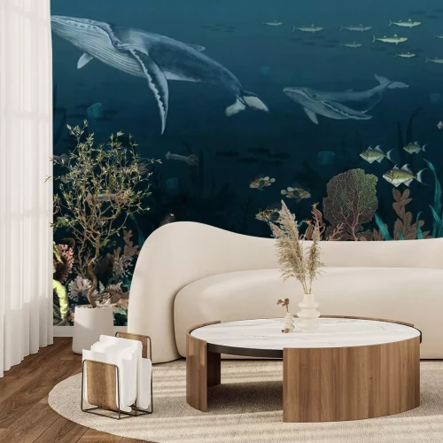 Papier peint  Des poissons au fond de l'océan