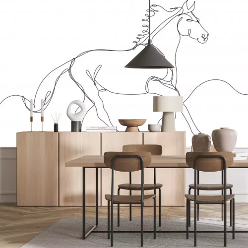 Sticker  Silhouette de cheval dans le style d'art en ligne
