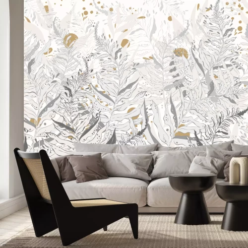 Papier peint  Gris de fougère