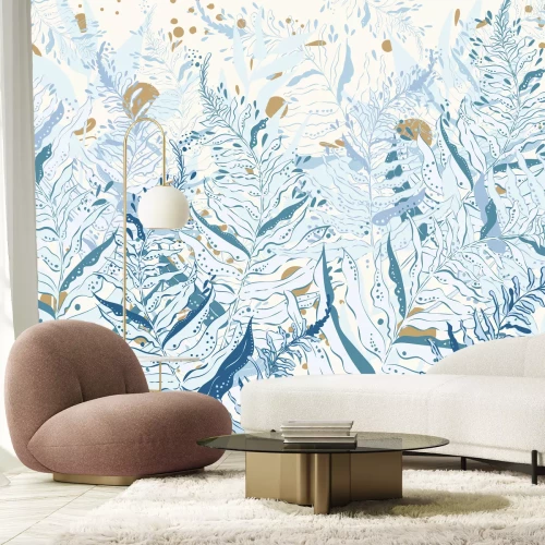 Papier peint  Fougères love blue