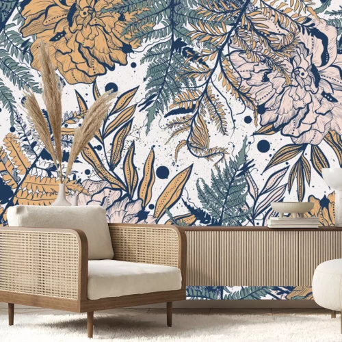 Papier peint  Buissons pluvieux