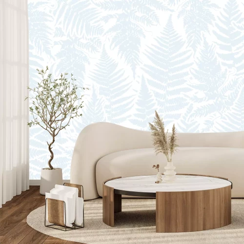 Papier peint  Aigue-marine feuillue