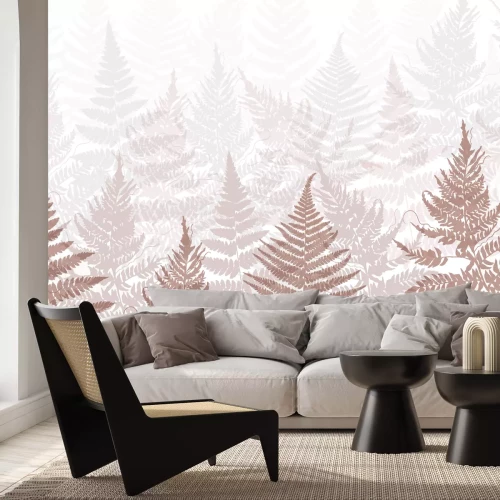 Papier peint  Forêt de fougères de couleur marron