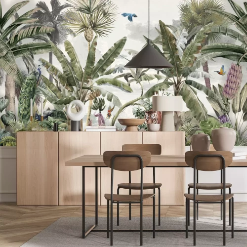 Papier peint  Animaux et oiseaux de la jungle tropicale